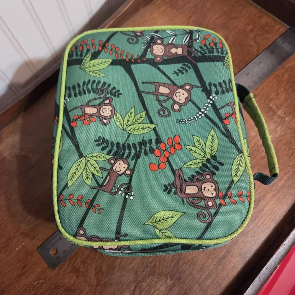Cheeky Kids-Monkey- Children Insulated Lunch Bag Box - Inside Pocket-soft sided